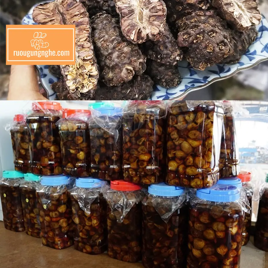 Cách làm trái nhàu khô ngâm rượu